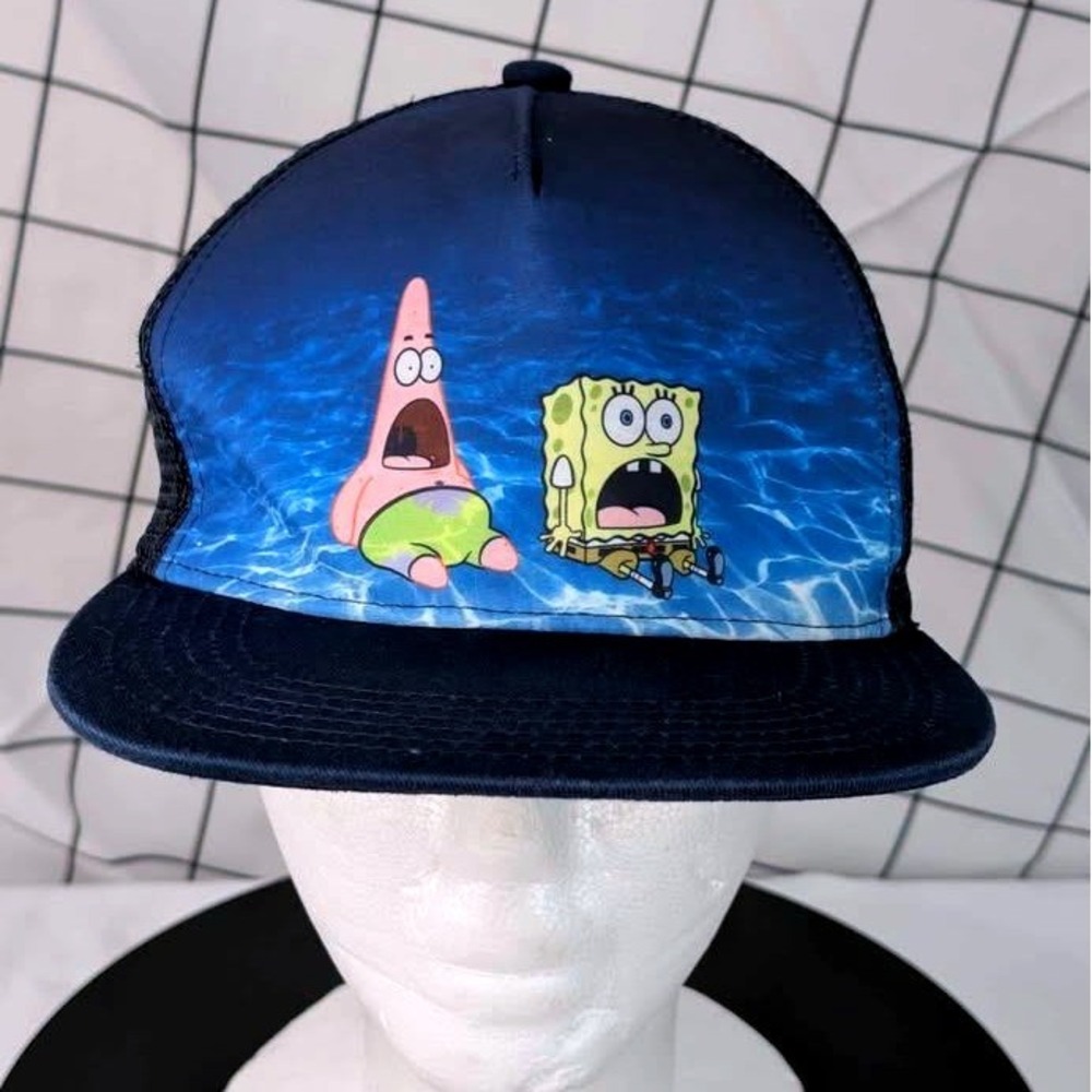 Nickelodeon SpongeBob SquarePants~Trucker Hat ~ Unisex OSFM Navy Blue Snapback
